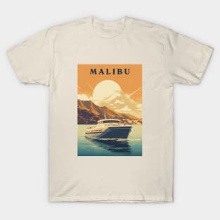 Malibu Boat Retro Travel T-Shirt